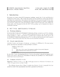1 Introduction 2 Set Cover and Maximum Coverage