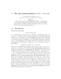 1 the Spin Homomorphism SL2(C) → SO1,3(R) a Summary from Multiple Sources Written by Y