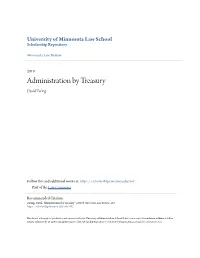 Administration by Treasury David Zaring