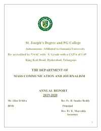 ANNUAL REPORT 2019-2020 Mr