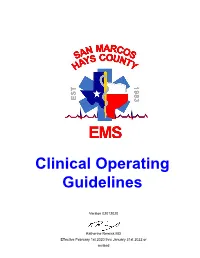 Clinical Operating Guidelines