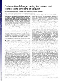 Conformational Changes During the Nanosecond- To-Millisecond Unfolding of Ubiquitin