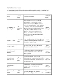 First World War Roll of Honour for Further Details Use the Commonwealth War Graves Commission Website at Name