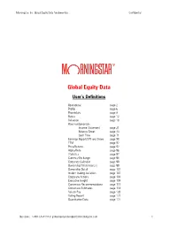 Global Equity Data Fundamentals Confidential