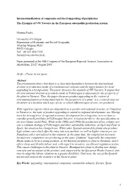 Internationalisation of Companies and Local Upgrading of Peripheries the Example of VW Navarre in the European Automobile Production System