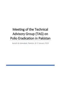 Meeting of the Technical Advisory Group (TAG) on Polio Eradication in Pakistan