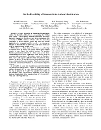 On the Feasibility of Internet-Scale Author Identiﬁcation