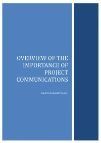 Overview of the Importance of Project Communications