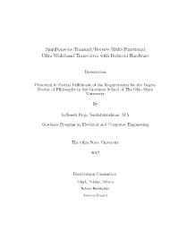 Simultaneous Transmit/Receive Multi-Functional Ultra-Wideband Transceiver with Reduced Hardware