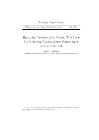 The Case for Including Contra-Power Harassment Within Title VII Ann C