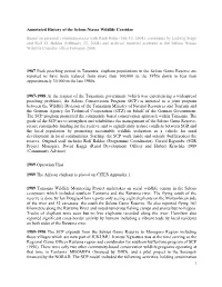 Annotated History of the Selous Niassa Wildlife Corridor Based on Personal Communications with Rudi Hahn (Feb 10, 2008), Comments by Ludwig Siege and Rolf D