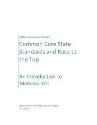 Common Core State Standards and Race to the Top