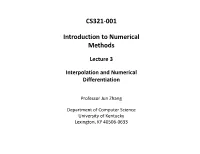 CS321-001 Introduction to Numerical Methods
