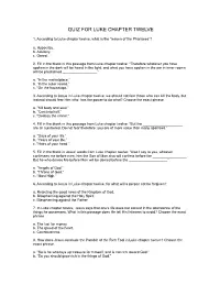 Quiz for Luke Chapter Twelve
