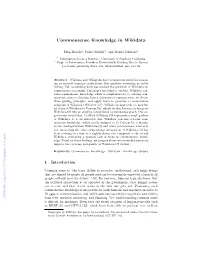 Commonsense Knowledge in Wikidata