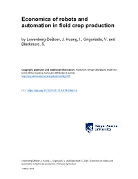 Economics of Robots and Automation in Field Crop Production by Lowenberg-Deboer, J