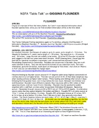 NSFA “Table Talk” on GIGGING FLOUNDER