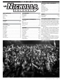 TABLE of CONTENTS NICHOLLS STATE UNIVERSITY This Is Nicholls