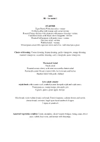 Tea Menu 1 STARTER Tiger Prawn with Fruit Salsa
