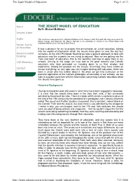 The Jesuit Model of Education Page 1 of 13