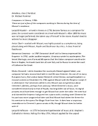 Amadeus, Class 2 Handout Dr. Michael Hammer Composers In