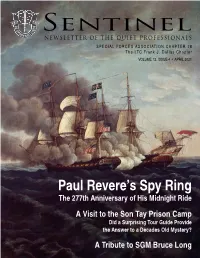 April 2021 | Sentinel 1 RETURN to TOC  Paul Revere’S Spy Ring