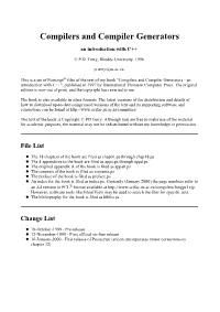 Compilers and Compiler Generators