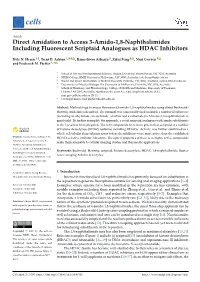 Direct Amidation to Access 3-Amido-1,8-Naphthalimides Including Fluorescent Scriptaid Analogues As HDAC Inhibitors
