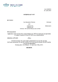 Patent Inter Parte Decision (O/259/13)