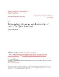 Patterns of Recreational Use and Characteristics of Users of the Upper Iowa River William Kerlin Seitz III Iowa State University