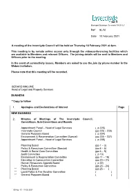 Ref: SL/AI Date: 10 February 2021 a Meeting of the Inverclyde Council Will Be Held on Thursday 18 February 2021 at 4Pm. This