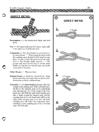 Sheet Bend: + + Sheet Bend