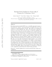 Bayesian Neural Architecture Search Using a Training-Free Performance Metric