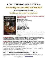 Further Exploits of SHERLOCK HOLMES