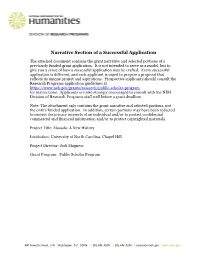 Narrative Section of a Successful Application
