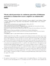 Nitrate Radical Generation Via Continuous Generation of Dinitrogen Pentoxide in a Laminar ﬂow Reactor Coupled to an Oxidation ﬂow Reactor Andrew T