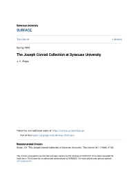 The Joseph Conrad Collection at Syracuse University