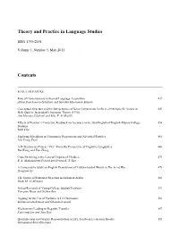 Theory and Practice in Language Studies
