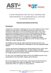 A New Pyrometer for the True Temperature Measurement of Aluminium Billet and Bar in Forging Process