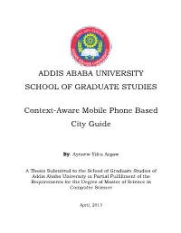 ADDIS ABABA UNIVERSITY SCHOOL of GRADUATE STUDIES Context