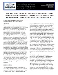 An East-West Trending Left-Lateral Strike Slip Fault Inferred from Analysis