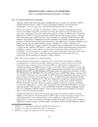 HEWLETT-PACKARD COMPANY and SUBSIDIARIES Notes to Consolidated Financial Statements (Continued)