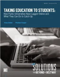 How Public Universities Have Lagged Online and What They Can Do to Catch Up