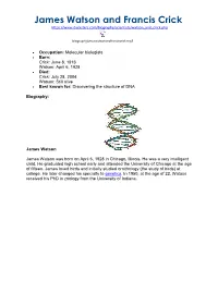 James Watson and Francis Crick