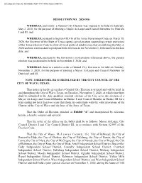 RESOLUTION NO. 2020-516 WHEREAS, Previously, a General