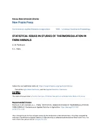 Statistical Issues in Studies of Thermoregulation in Farm Animals