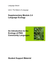 Supplementary Module 2.4 Language Ecology an Introduction to The