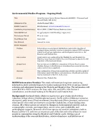 BOEM ESP Ongoing Studies Template