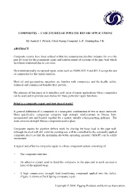 Composites - Case Studies of Pipeline Repair Applications
