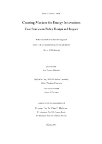 Creating Markets for Energy Innovations